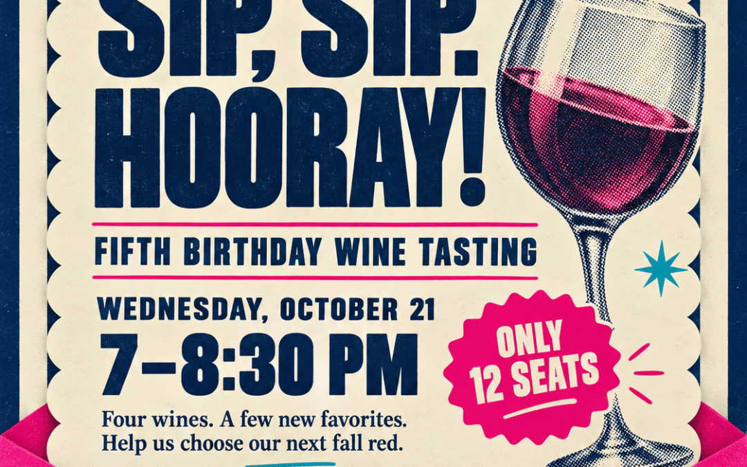 WINE TASTING — HOLIDAY’S FIFTH BIRTHDAY 🍷